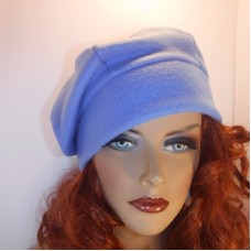 Chemo Hat Light Blue Antipill Warm Fleece Beret Cap  "Something4you" Alopecia  eb-15734619